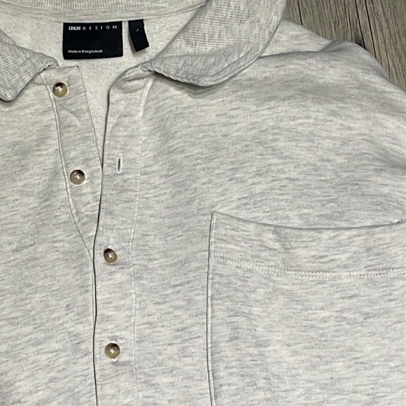 Men’s ASOS Grey Fleece Pullover - Picture 2 of 3